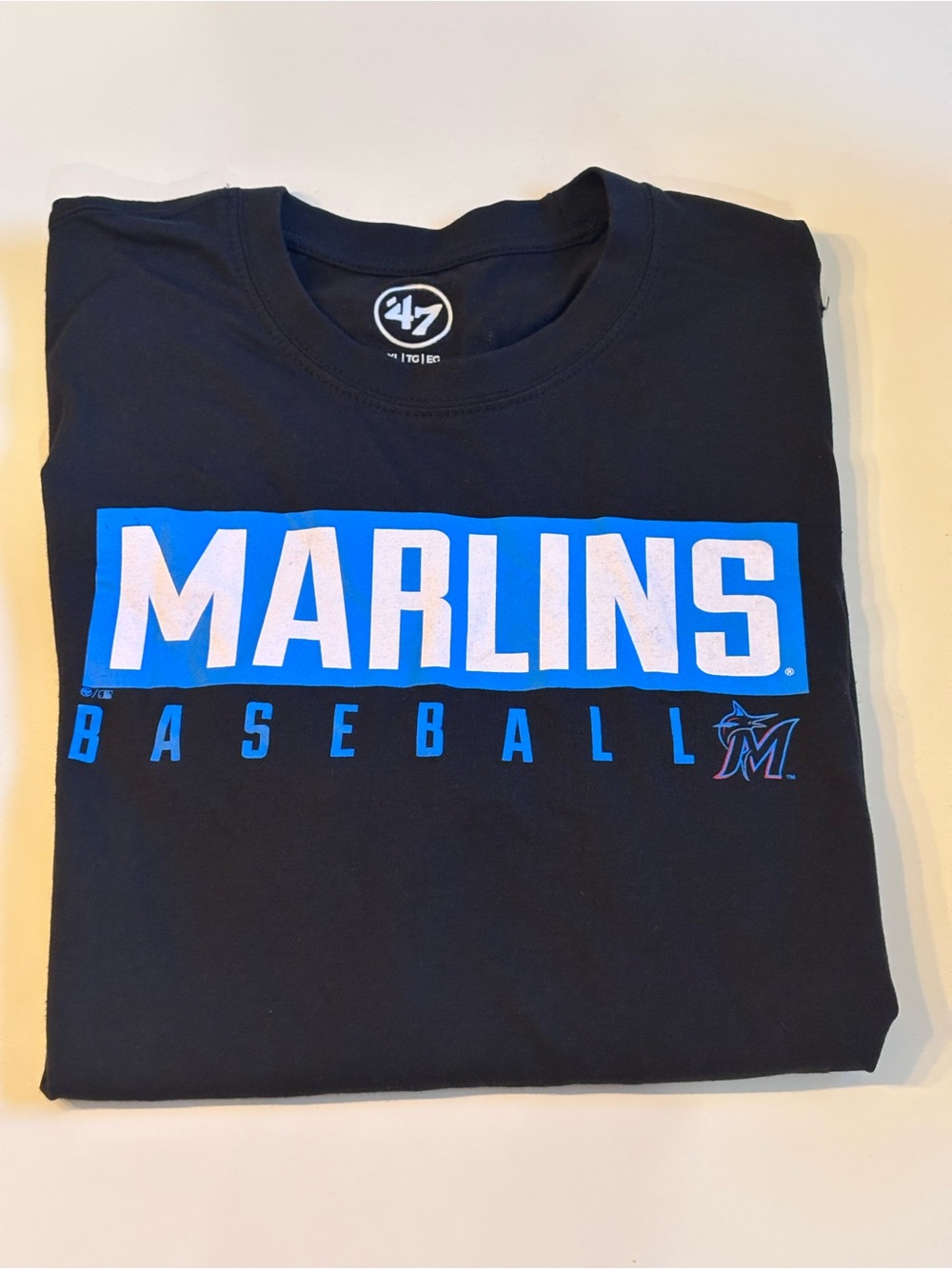 'Florida Matlins, MLB, Men’s XL Black Tee by ‘47 Brand. New with tags